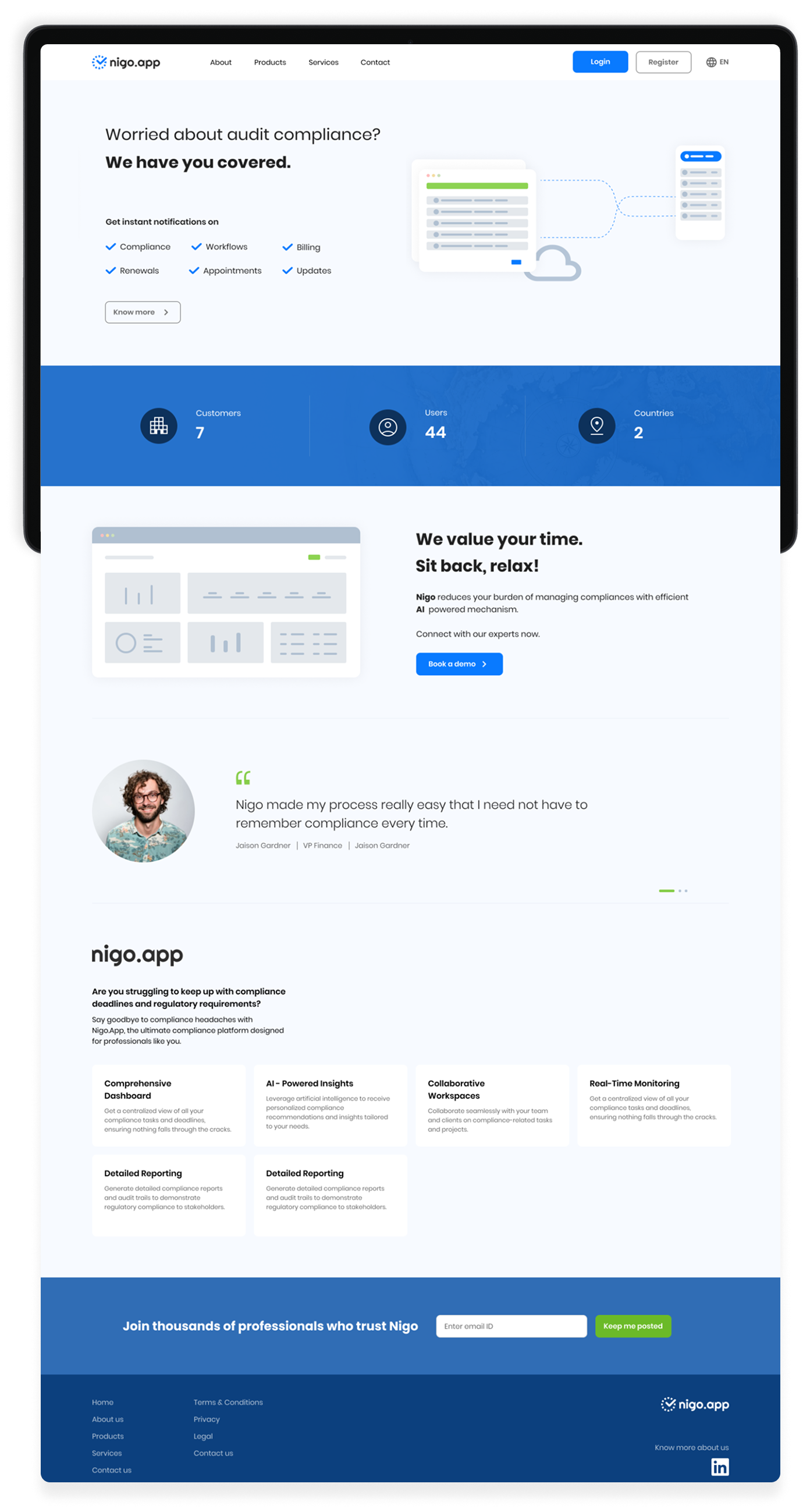 Nigo — Landing page design