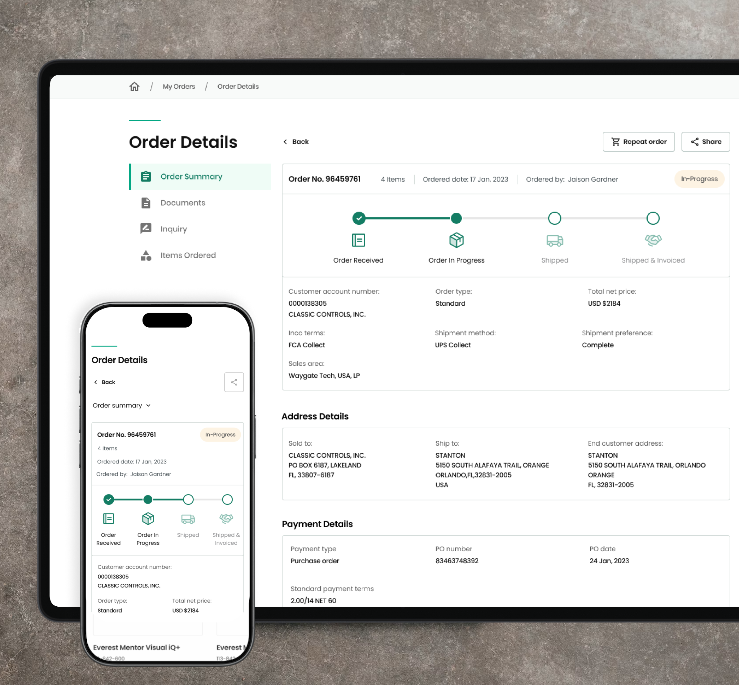 Responsive digital product interface